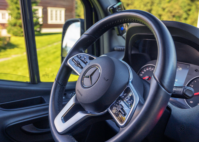 Mercedes Benz V klasse dashboard vip transport ålesund